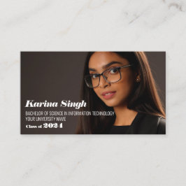 GRAD! Abschluss Name Card mit einfachem Foto Visitenkarte
