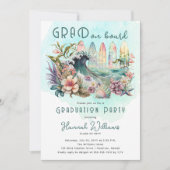 GRAD an Bord der Tropical Surfing Graduation Party Einladung (Vorderseite)