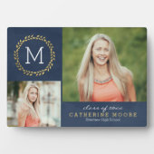 Grad anfänglicher EDITABLE FARBEN Abschluss Plaque Fotoplatte (Vorderseite)