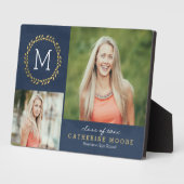 Grad anfänglicher EDITABLE FARBEN Abschluss Plaque Fotoplatte (Seite)