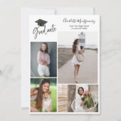 Grad-Ankündigung der High School 4 Foto Kalligraph Einladung (Vorderseite)