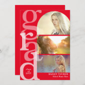 GRAD Arch Foto Moderner Roter Abschluss Einladung (Vorne/Hinten)