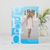 GRAD Arch Foto Ombre Blue Abschluss Ankündigung (Stehend Vorderseite)