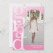 GRAD Arch Foto Pink Ombre Abschluss Ankündigung (Vorderseite)