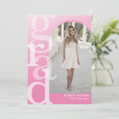 GRAD Arch Foto Pink Ombre Abschluss Ankündigung (Stehend Vorderseite)