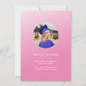 GRAD Arch Foto Pink Ombre Abschluss Ankündigung (Rückseite)