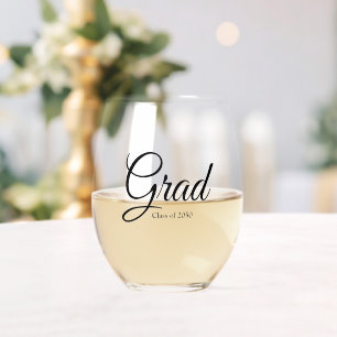 Grad Black Custom Scriptklasse Jahr Weinglas Ohne Stiel