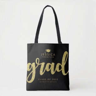 Grad Black & Imitate Gold Glitzer Einfache Elegant Tasche
