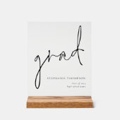 Grad Black Script Abschluss Geschenk Keepake Acrylschild (Vorderseite)