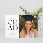 Grad Block Modernes Foto Abschluss Einladung (Stehend Vorderseite)