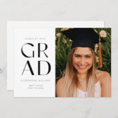 Grad Block Modernes Foto Abschluss Einladung (Vorne/Hinten)