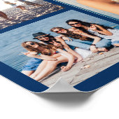 Grad Blue Multiple Photo Collage Memories Poster (Ecke)
