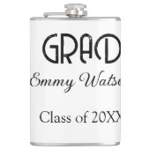 Grad bold letter graduation name class of 20XX sim Flachmann (Vorderseite)