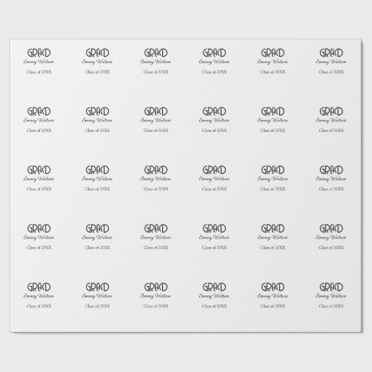 Grad bold letter graduation name class of 20XX sim Geschenkpapier (Flach)