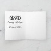Grad bold letter graduation name class of 20XX sim Karte (Innenseite)