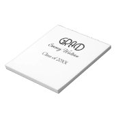 Grad bold letter graduation name class of 20XX sim Notizblock (Rotiert)