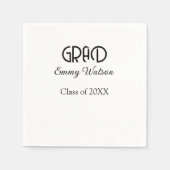 Grad bold letter graduation name class of 20XX sim Serviette (Vorderseite)