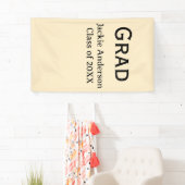 Grad bold letter name class of 20XX yellow pastel  Banner (Insitu)