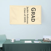 Grad bold letter name class of 20XX yellow pastel  Banner (Messeveranstaltung)