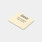 Grad bold letter name class of 20XX yellow pastel  Post-it Klebezettel (angewinkelt)