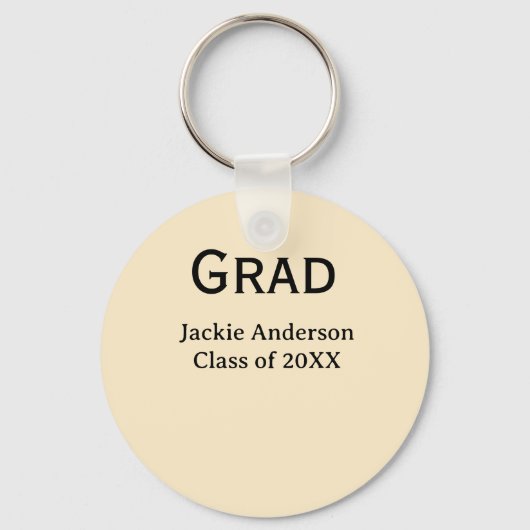 Grad bold letter name class of 20XX yellow pastel  Schlüsselanhänger (Vorderseite)