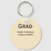 Grad bold letter name class of 20XX yellow pastel  Schlüsselanhänger (Rückseite)