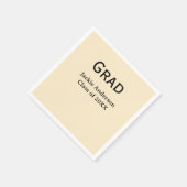 Grad bold letter name class of 20XX yellow pastel  Serviette (Ecke)