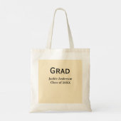 Grad bold letter name class of 20XX yellow pastel  Tragetasche (Rückseite)