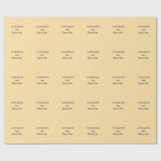grad boy add name congrats date year text geschenkpapier (Flach)