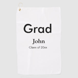grad boy add name congrats date year text golfhandtuch