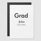 grad boy add name congrats date year text magneteinladung (Vorne/Hinten)