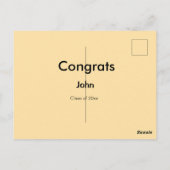 grad boy add name congrats date year text postkarte (Rückseite)