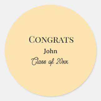 grad boy add name congrats date year text runder aufkleber