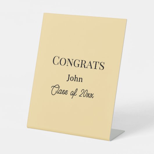 grad boy add name congrats date year text sockelschild (Vorderseite)