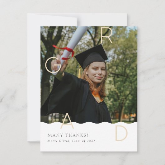 GRAD-Buchstaben in Folie mit scharfer Kante Dankeskarte (Vorderseite)