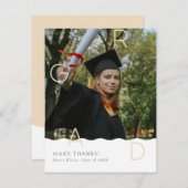 GRAD-Buchstaben in Folie mit scharfer Kante Dankeskarte (Vorne/Hinten)