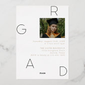 GRAD-Buchstaben in Folie mit scharfer Kante Folieneinladung (Rückseite)