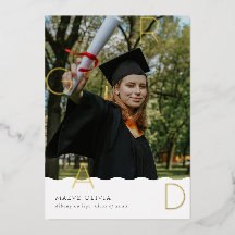 GRAD-Buchstaben in Folie mit scharfer Kante