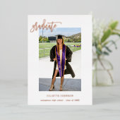 Grad Calligraphy 2v Foto Foil Abschluss Announce Folieneinladung (Stehend vorne)