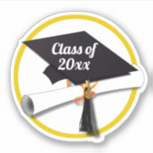 Grad Cap Abschluss Aufkleber (Vorderseite)