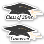 Grad Cap Abschluss Aufkleber (Vorderseite)