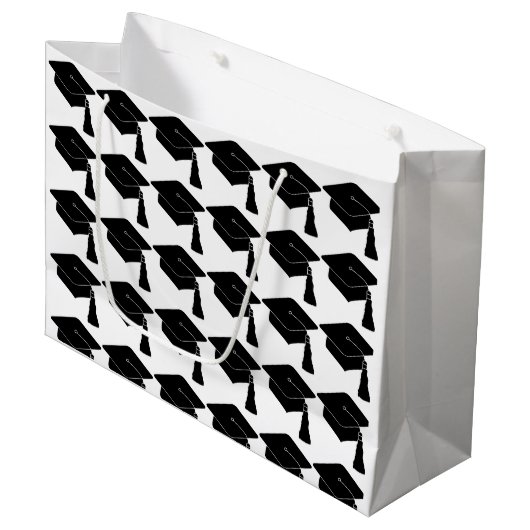 Grad Cap Abschluss Große Geschenktüte (Vorderseite Schrägansicht)