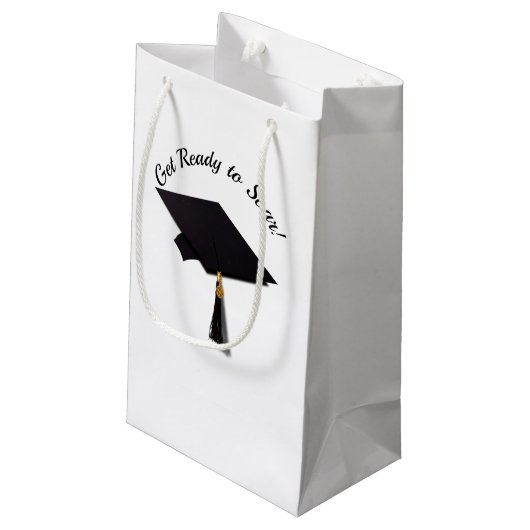 Grad Cap Abschluss Kleine Geschenktüte (Rückseite Schrägansicht)