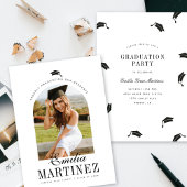 Grad Cap Arch Foto Eleganter Script Abschluss Ankündigung