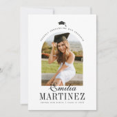 Grad Cap Arch Foto Eleganter Script Abschluss Ankündigung (Vorderseite)