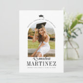 Grad Cap Arch Foto Eleganter Script Abschluss Ankündigung (Stehend Vorderseite)