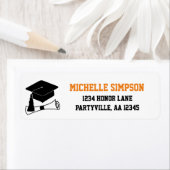 Grad Cap Black und Orange Abschluss-Adresse (Insitu)