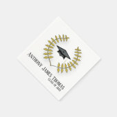 Grad Cap & Blätter Standard Cocktail Papier Napkin Serviette (Ecke)