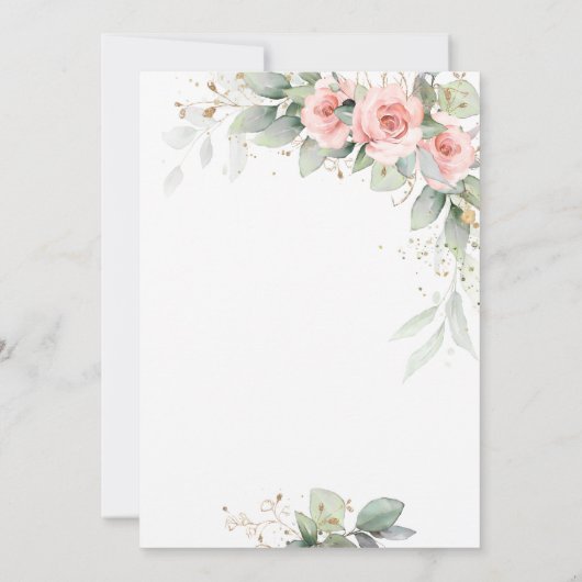 Grad Cap, Blush Blume Abschluss Einladung (Rückseite)