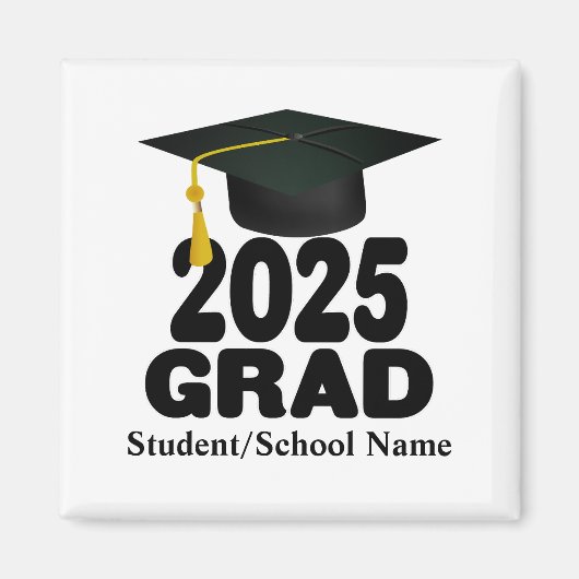 Grad Cap Bold-Klasse des Abschlusses 2025 Magnet (Vorne)
